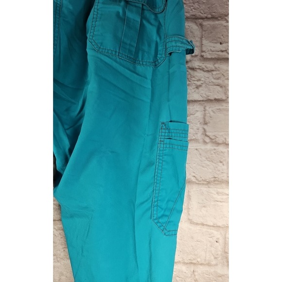 Dickies‎ Scrub Pants Women 2XL EDS Turquoise Teal Cargo Pockets Drawstring 86206 - Picture 7 of 11